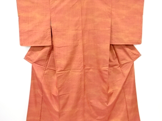 未使用品　雨縞模様織り出し手織り紬着物